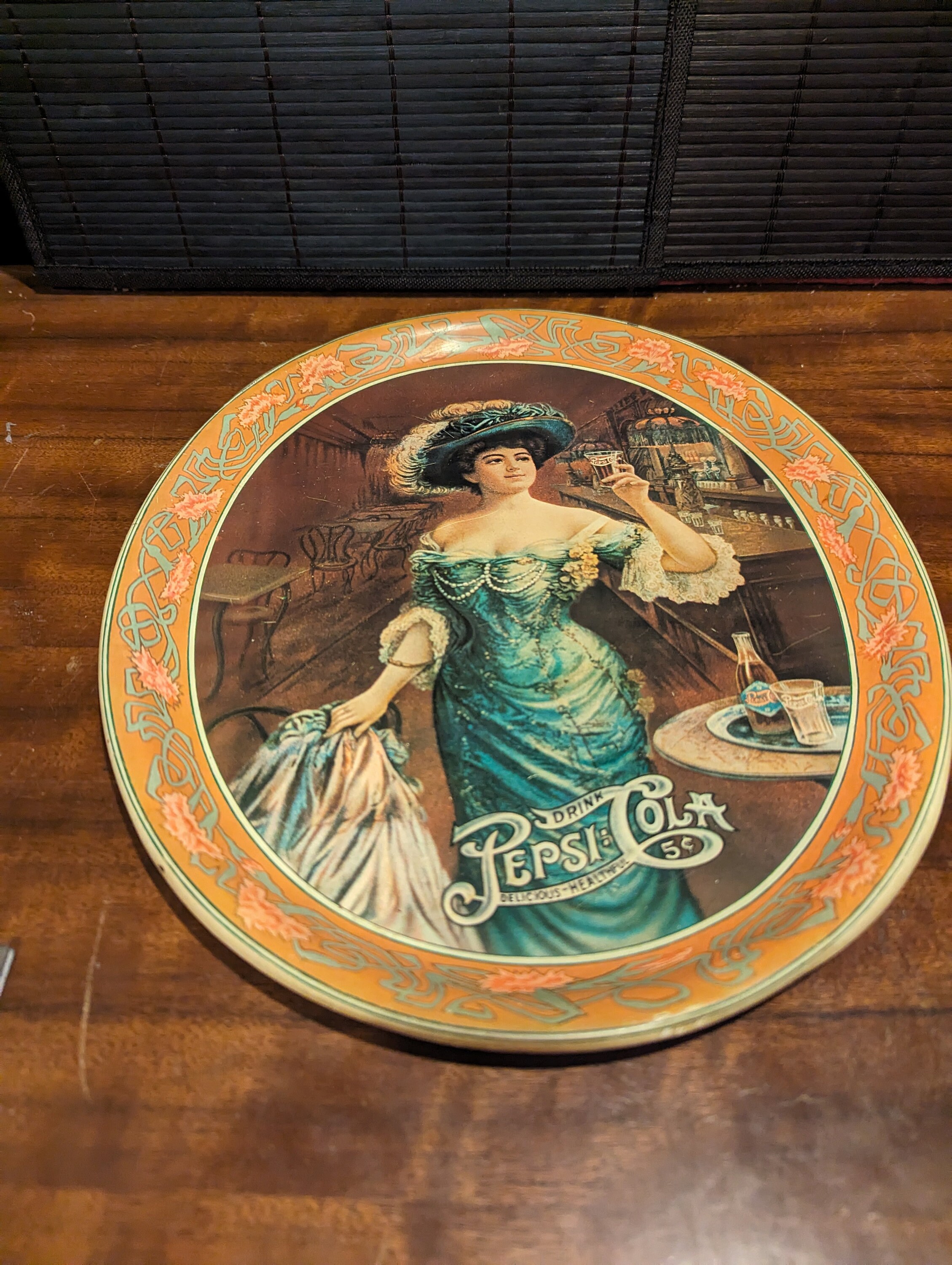 Vintage, Pepsi Cola, Niagra Buffalo, Tip Tray, Victorian, Gibson Girl, Edwardian Lady, Serving Tray, 1973 Pepsi, 75th Anniversary,