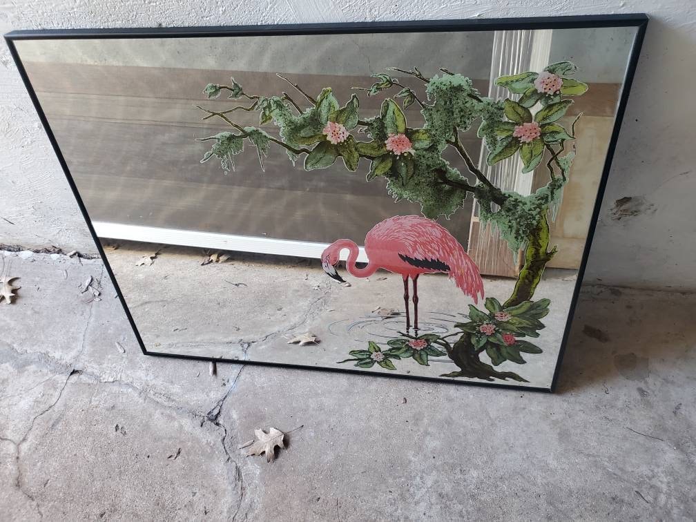 Vintage, 1950's, Turner Flamingo, Mirror, Framed