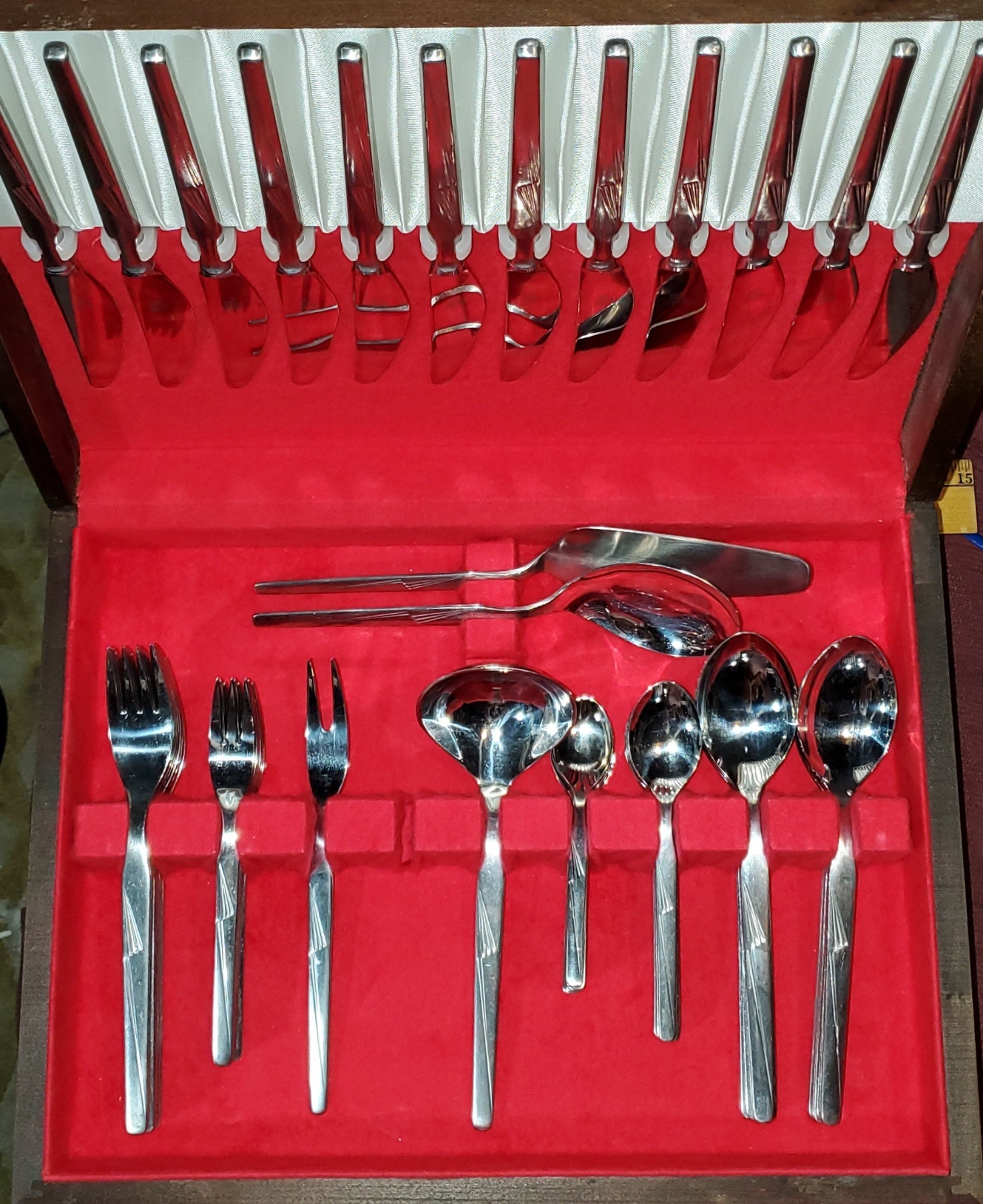 Rare Vintage MCM 74 Piece Service for 12 Chromolite & J.A.