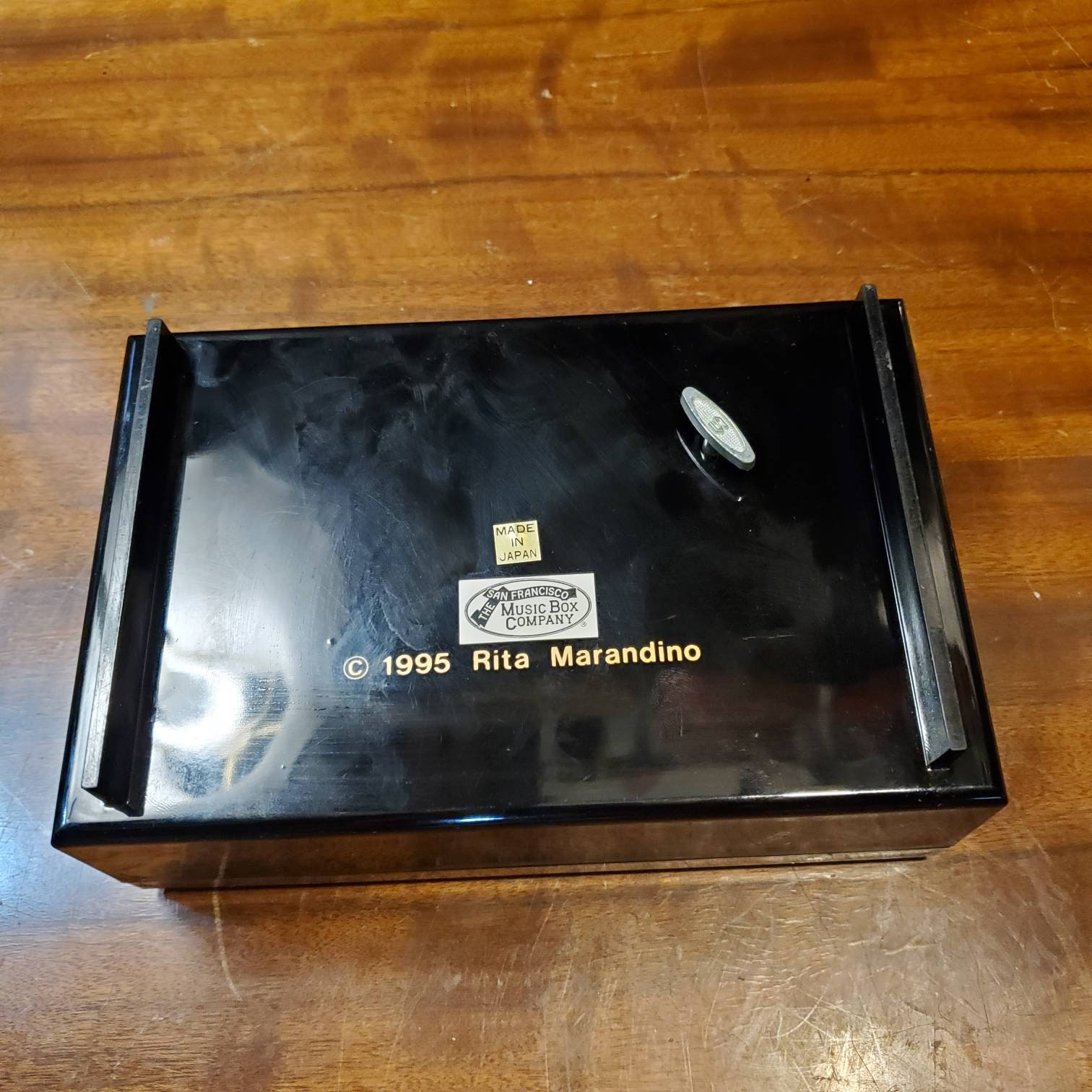 Vintage, Floral, Black Laquered, 1995, Music, Dresser Box Vintage, Floral, Black Laquered, 1995, Music, Dresser Box