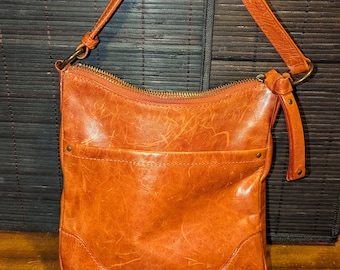 Frye Madison North South Cognac Reddish brown Leather Crossbody Shoulder Bag Purse Excellent Condition Etsy