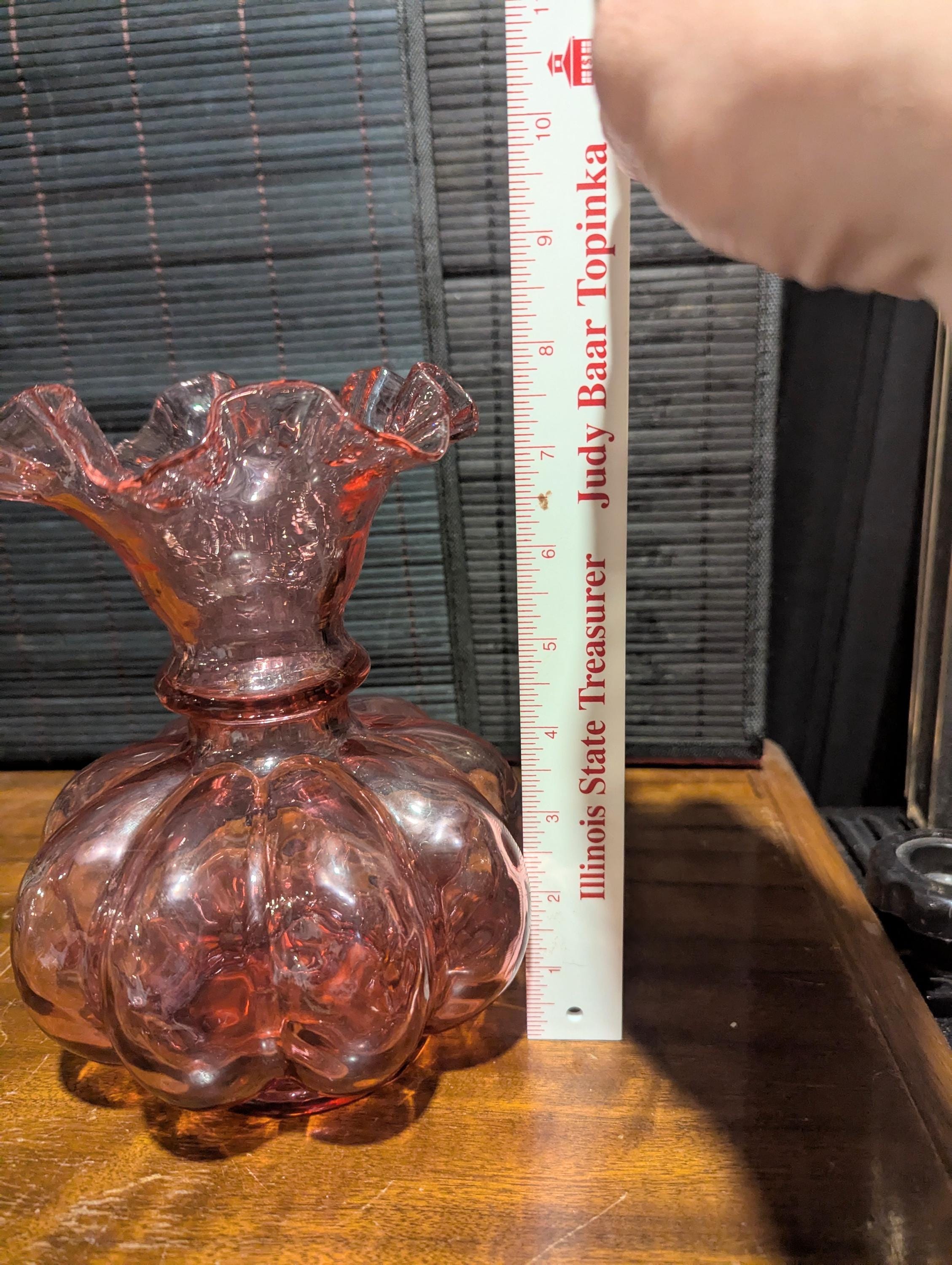 フェントン　Fenton クランベリーオプティック　メロン　ボトル　(大) Vintage, Fenton, 8