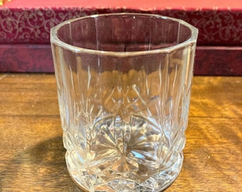 6 Vintage, Royal Crystal Rock Multi sided, 3 1/4 "x 2 7/8", Old Fashioned, Cut Verticals, Crisscross, Starburst Bottom, 7 Oz, Blown Glass