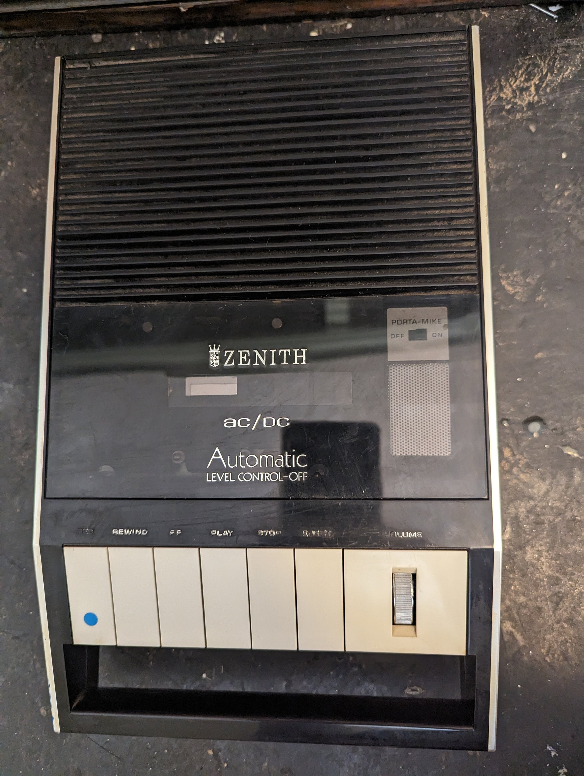 Vintage, Zenith, Portable, Cassette Tape, Automatic, AC/DC