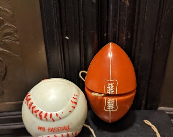 2 Vintage, Football, And, Baseball, Yo Yos,