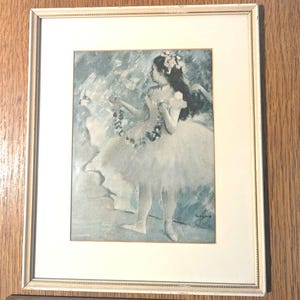 2 Vintage, Framed And Matted,  Famous Artist, Edgar Degas, Lithograph Print, Ballerina,