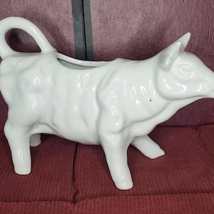Vintage White Porcelain Cow Figure Creamer