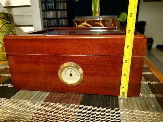 Vintage, Savoy, Mahogany Veneer, Glass Top, Cedar Interior