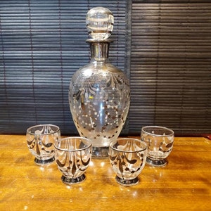 Antique Silver Decanter Set - Etsy