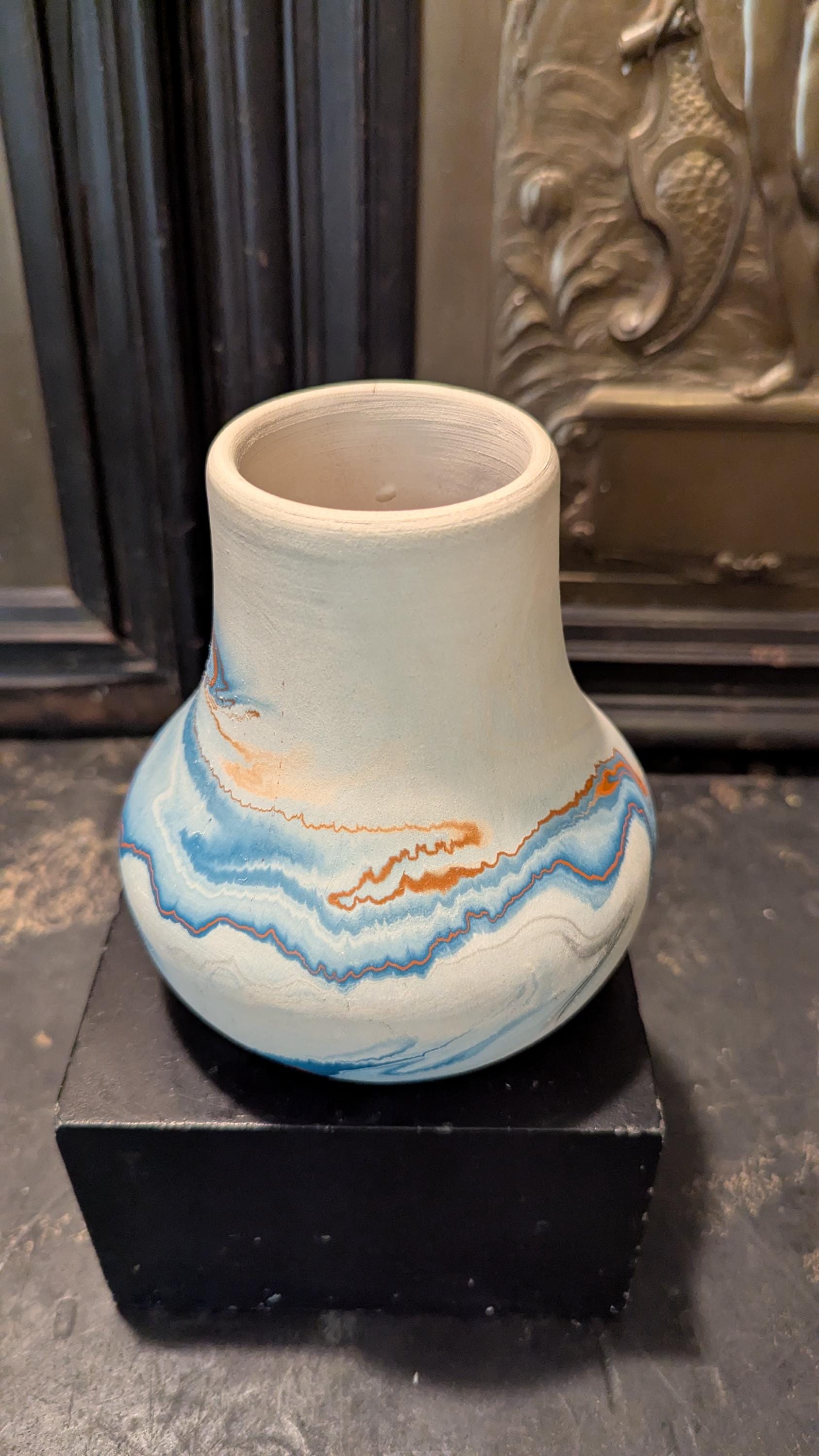 Vintage Nemadji Pottery ネマジポタリー USA Vintage, Nemadji, Native American, USA Pottery Multi Swirls Of