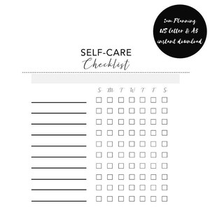 Printable Self-Care Checklist
