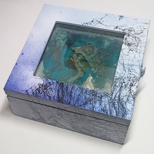 Star Wars Diorama - AT-ST ice cube, imitation of snow, ice and water made of epoxy resin!