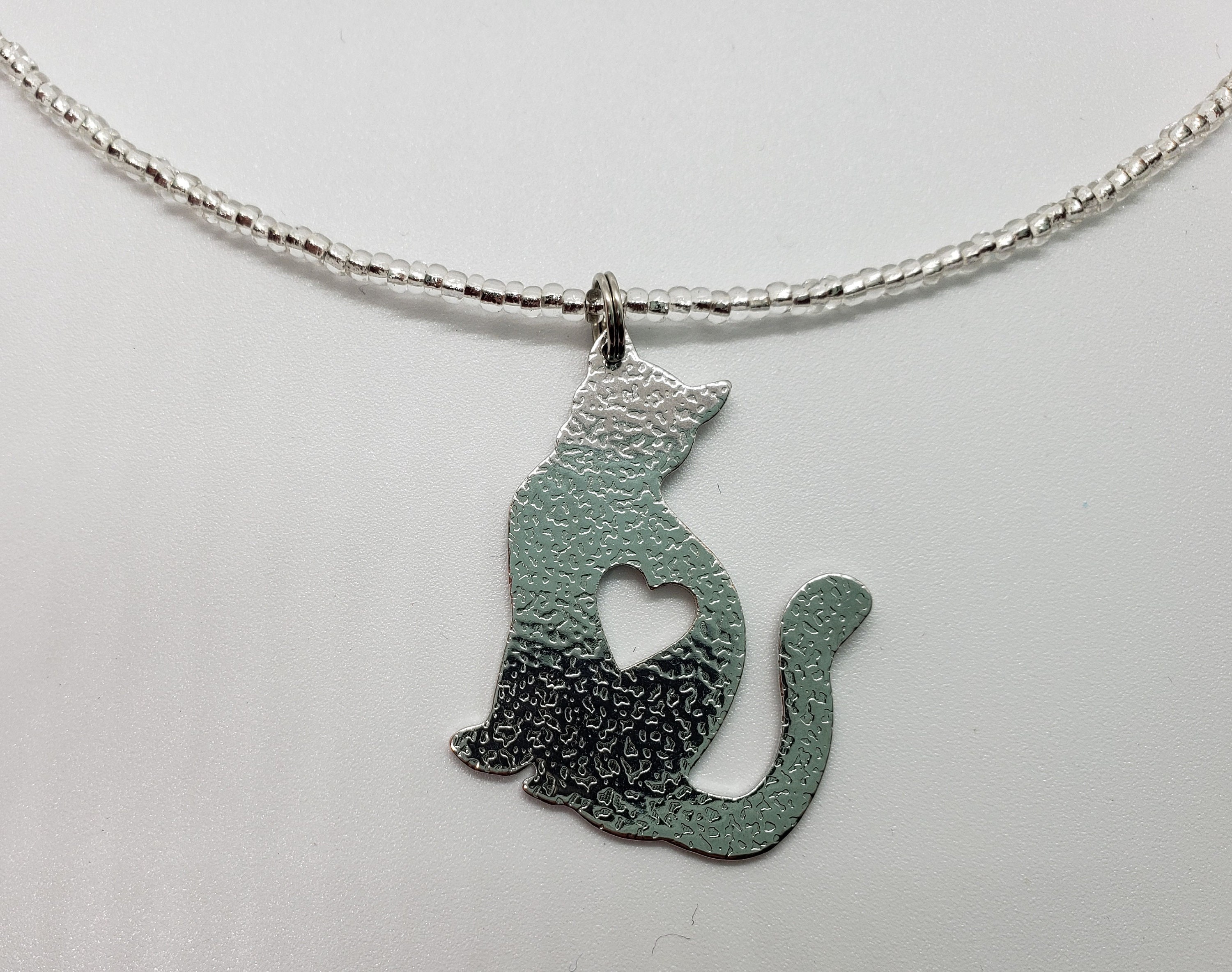 Cat Choker Necklace Silver Cat Choker Adjustable Etsy