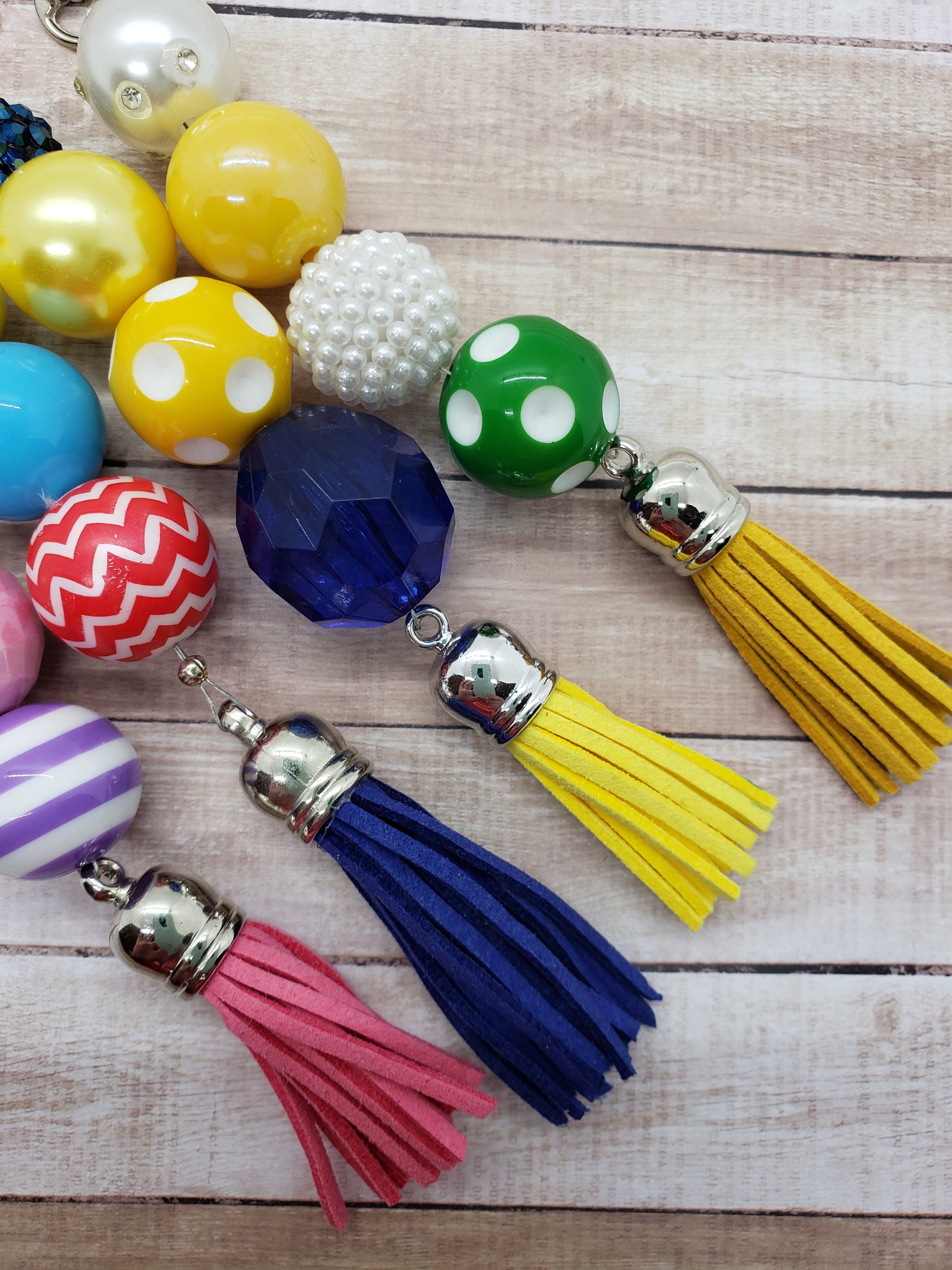 Bubblegum Bead Keychains Bubble Gum Bead Purse Charms Chunky Etsy