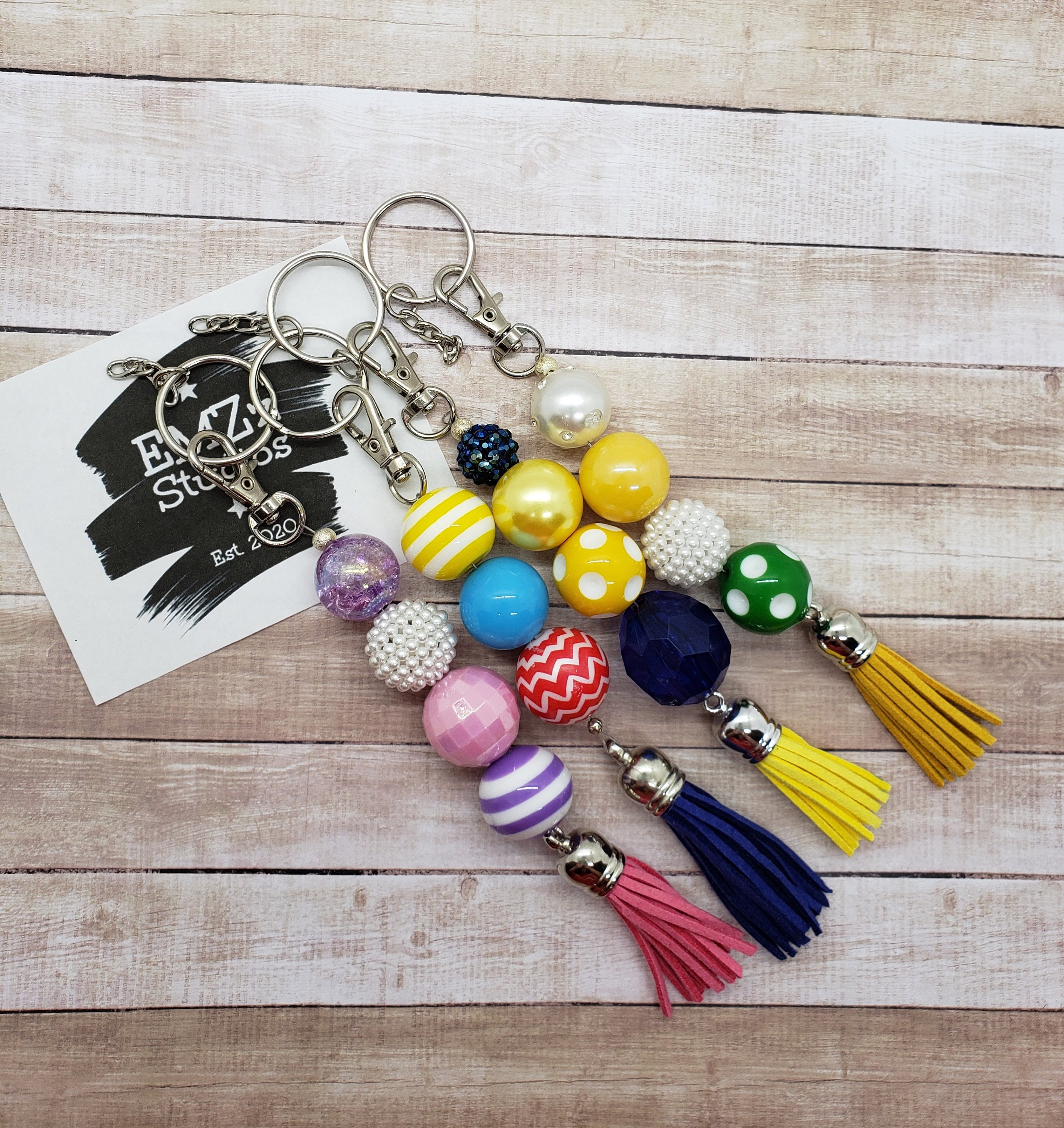 Bubblegum Bead Keychains Bubble Gum Bead Purse Charms Chunky Etsy