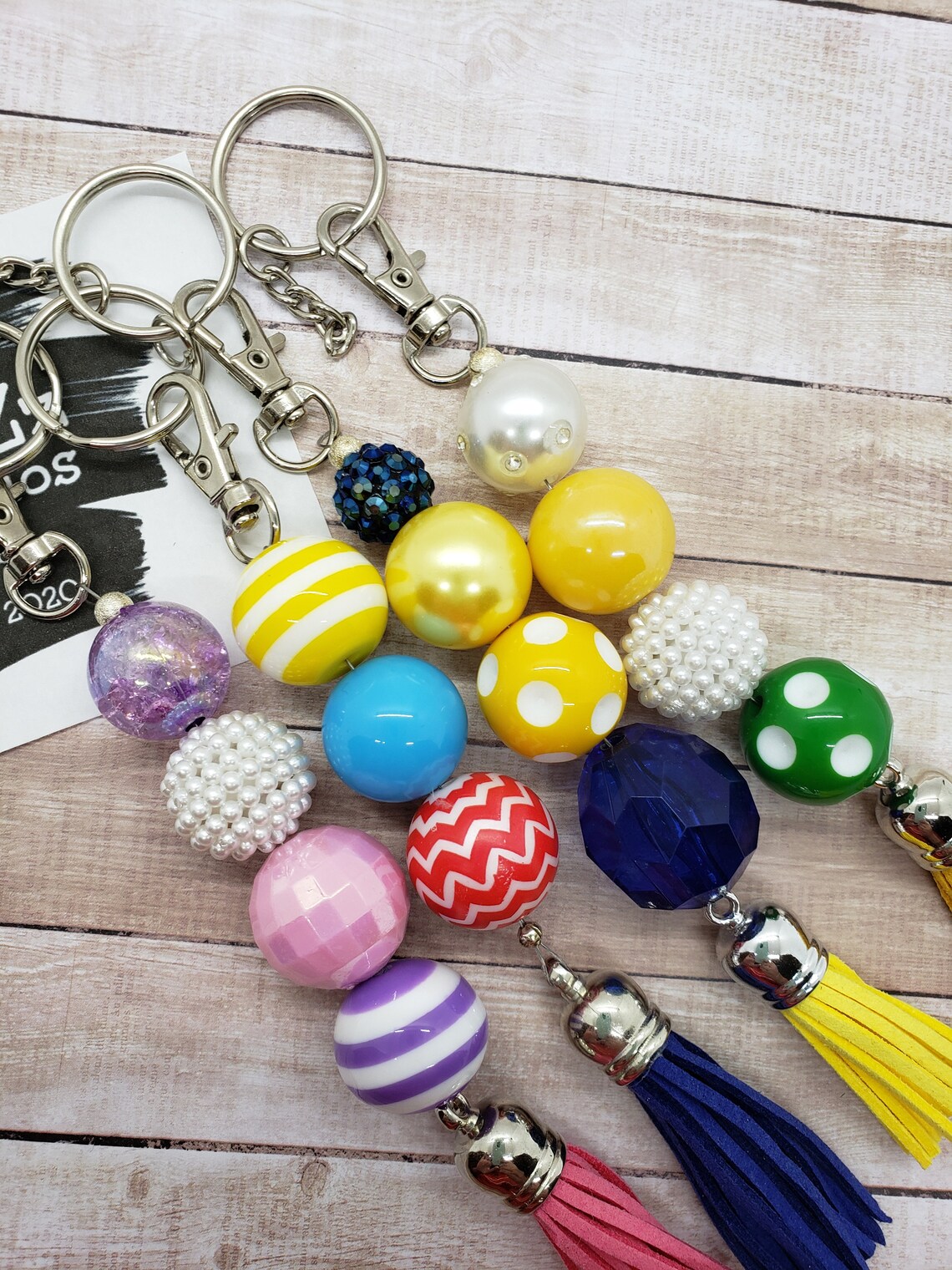 Bubblegum Bead Keychains Bubble Gum Bead Purse Charms Chunky Etsy
