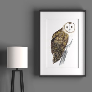 Barn Owl Original Watercolor Painting Owl Watercolor Art Brown Owl Painting Bird Art Wall Art Home Decor Bird painting Owl watercolor painting