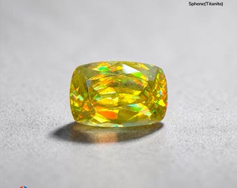Natural Sphene(Titanite) 2.20ct Cushion Yellow Jewelry Gemstone Madagascar