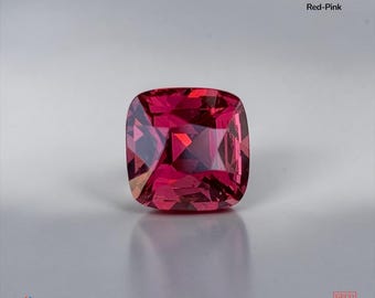 Natural Malaya Garnet 3.36 ct Cushion Red Pink Swiss Gfco Certified Jewelry Gemstone Tanzania