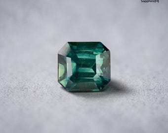Natural Teal Sapphire 2.03 ct Octagon Bluish Green Jewelry Gemstone ICA Certified Heated
