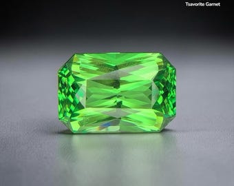 Natural Tsavorite Garnet 4.06 ct Octagon Mint Green Tanzania Collector Gemstone
