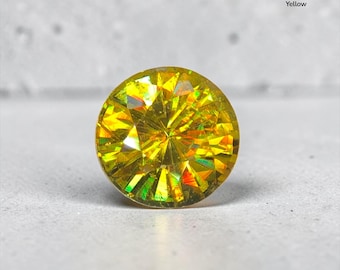 Natural Yellow Sphene (Titanite) Gemstone 2.55ct Round Faceted Madagascar Stone