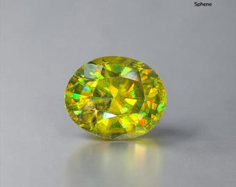 Natural Sphene 2.51 ct Oval Greenish Yellow Jewelry Gemstone Madagascar Earthmined