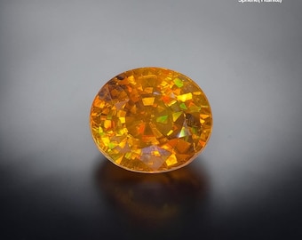 Natural Sphene 2.32 ct Oval Orange Yellow Madagascar Jewelry Gemstone