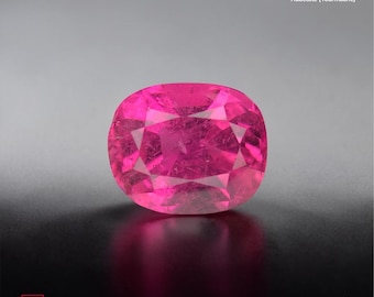 Natural Rubellite(Tourmaline) 3.56 ct Cushion Vivid Pink Jewelry Gemstone Gfco Swiss Certified