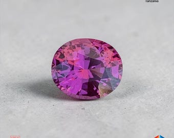 Natural Malaya Garnet: 2.45 ct Oval Pink,Certified Gfco Swiss , Jewelry Gemstone, Tanzania