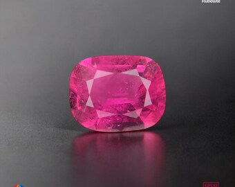 Natural Rubellite 1.93 ct Cushion Vivid Pink Gfco Swiss Certification Jewelry Gemstone Afghanistan