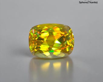 Natural Sphene(Titanite) 2.43 ct Yellow Cushion Madagascar Jewelry Gemstone