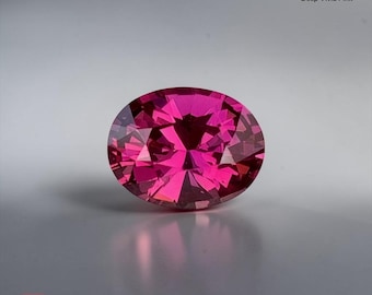 Natural Malaya Garnet Gemstone: Deep Vivid Pink Oval (2.67 ct), GFCO Certified Tanzania