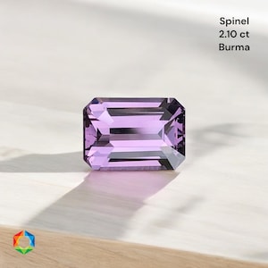 2.10 ct Violet Purple Spinel: Emerald Cut Gemstone