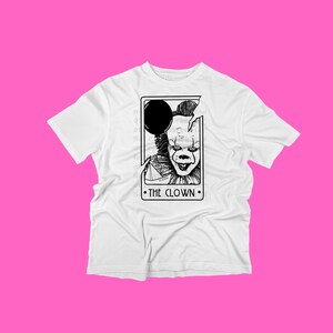 Camiseta para adultos con las Cartas del Tarot de Miedo "El Payaso"