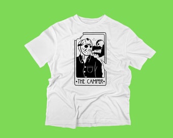 Adult T-Shirt Scary Tarot Card "The Camper"