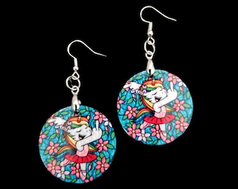 Adult Naughty Ballerina Unicorn Earrings