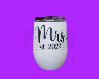 Stainless Steel Stemless Wine Glass "Mrs 2022"