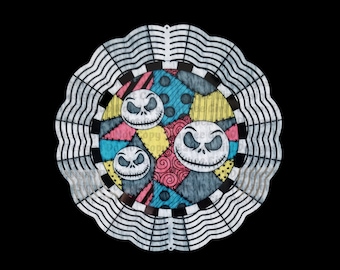 10" Metal Wind Spinner with Nightmare Inspired Design