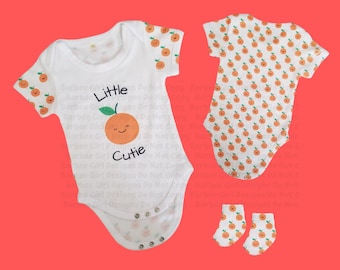 Unisex Onesie and sock set "Little Cutie"