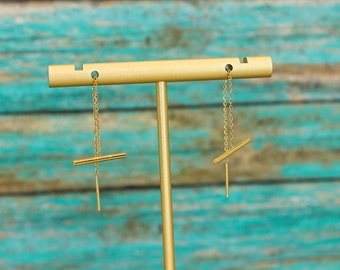 Gold T Earrings