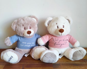 Personalised teddy bear/flower girl gift/page boy gift/wedding gift