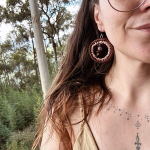 Handwoven Raffia Fibre Earrings: Sustainable Botanical Jewellery With Wooden Seed Beads image 3
