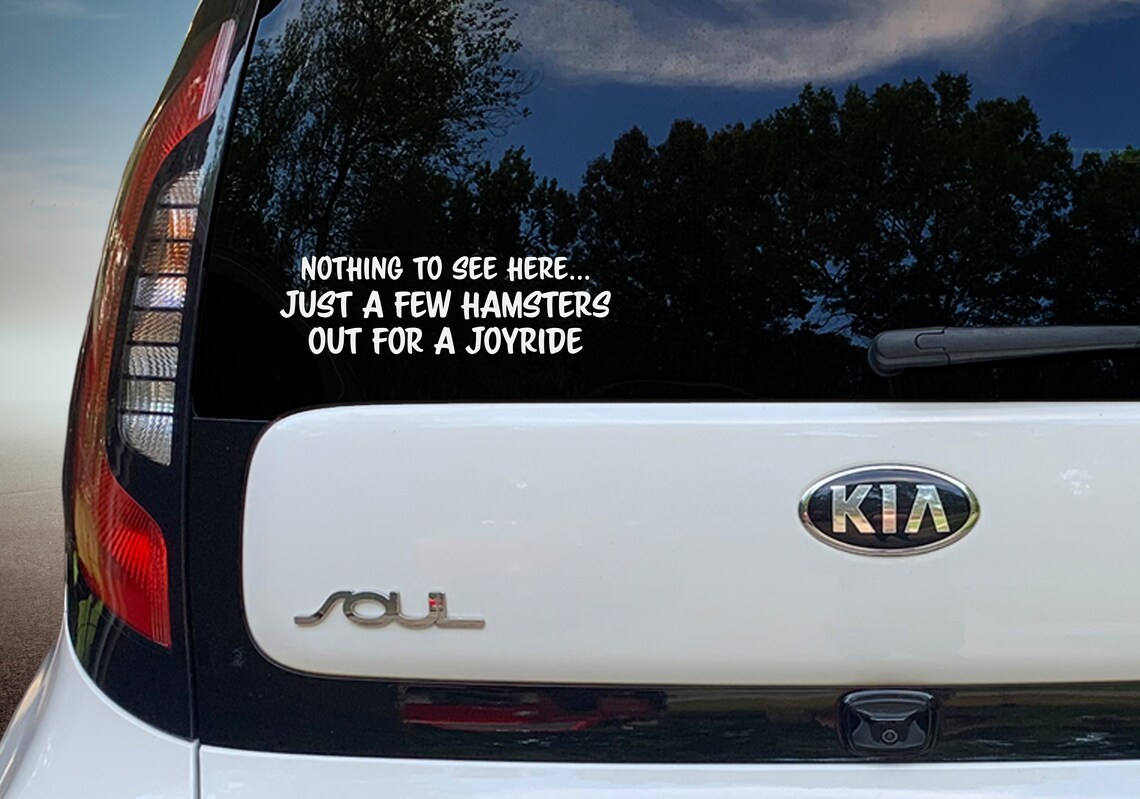 Kia Car Decal Kia Soul Hamsters Kia Humor Funny Kia Bumper Etsy
