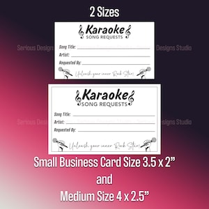 Karaoke Slips, Printable Karaoke Song Request Cards, Digital PDF for ...