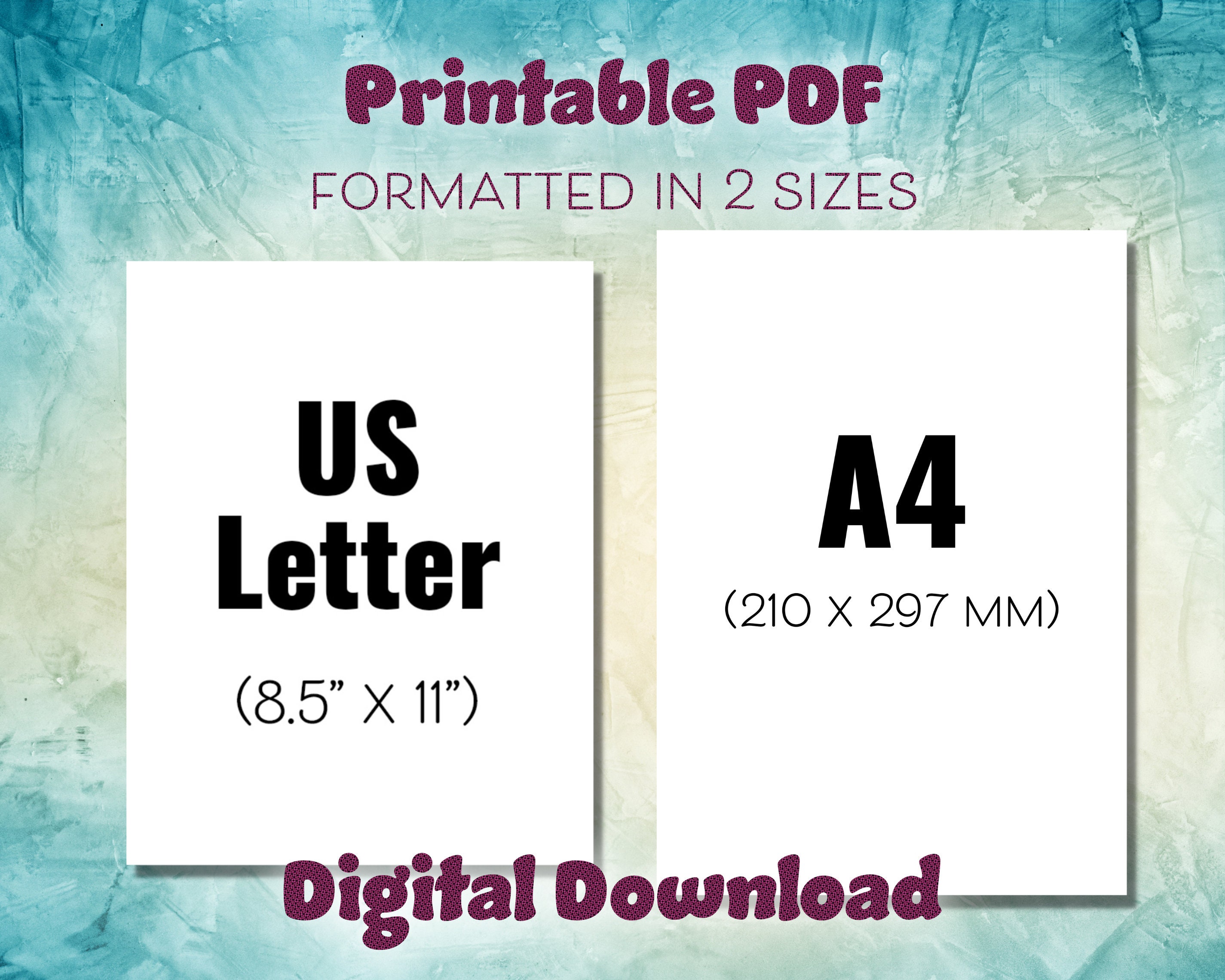 Printable Trivia Sheets, Prints Pages in US Letter and A4 Sizes, PDF