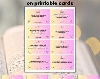125 Printable Bible Trivia Cards,  Christian Family Game, Bible Study Activity, Sunday School Game, Instant Download