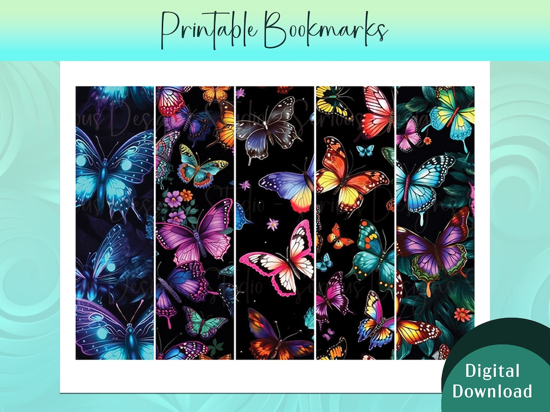 Printable Butterfly Bookmarks for Nature Lovers Aesthetic - Etsy