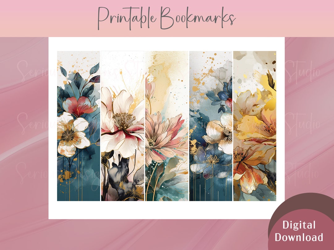 Flower Bookmarks Printable Bookmarks Displaying Beautiful - Etsy