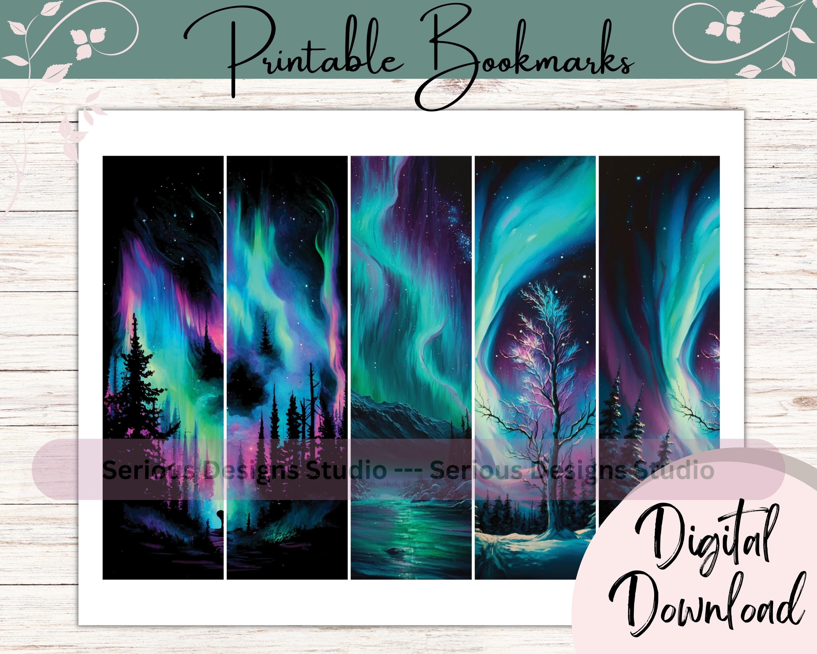 Aurora Borealis Bookmarks, Printable Bookmarks, Stunning Northern ...